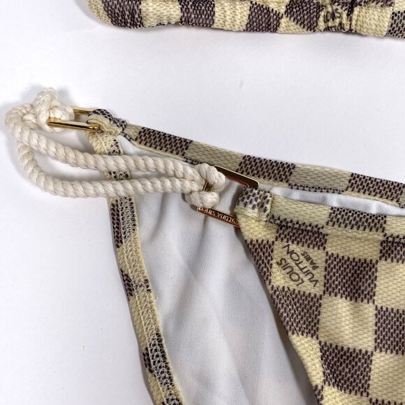 LOUIS VUITTON Cream/Blue Damier Bikini - Picture 6 of 13